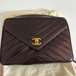Chanel Burgundy Brown Bijoux chain camera bag